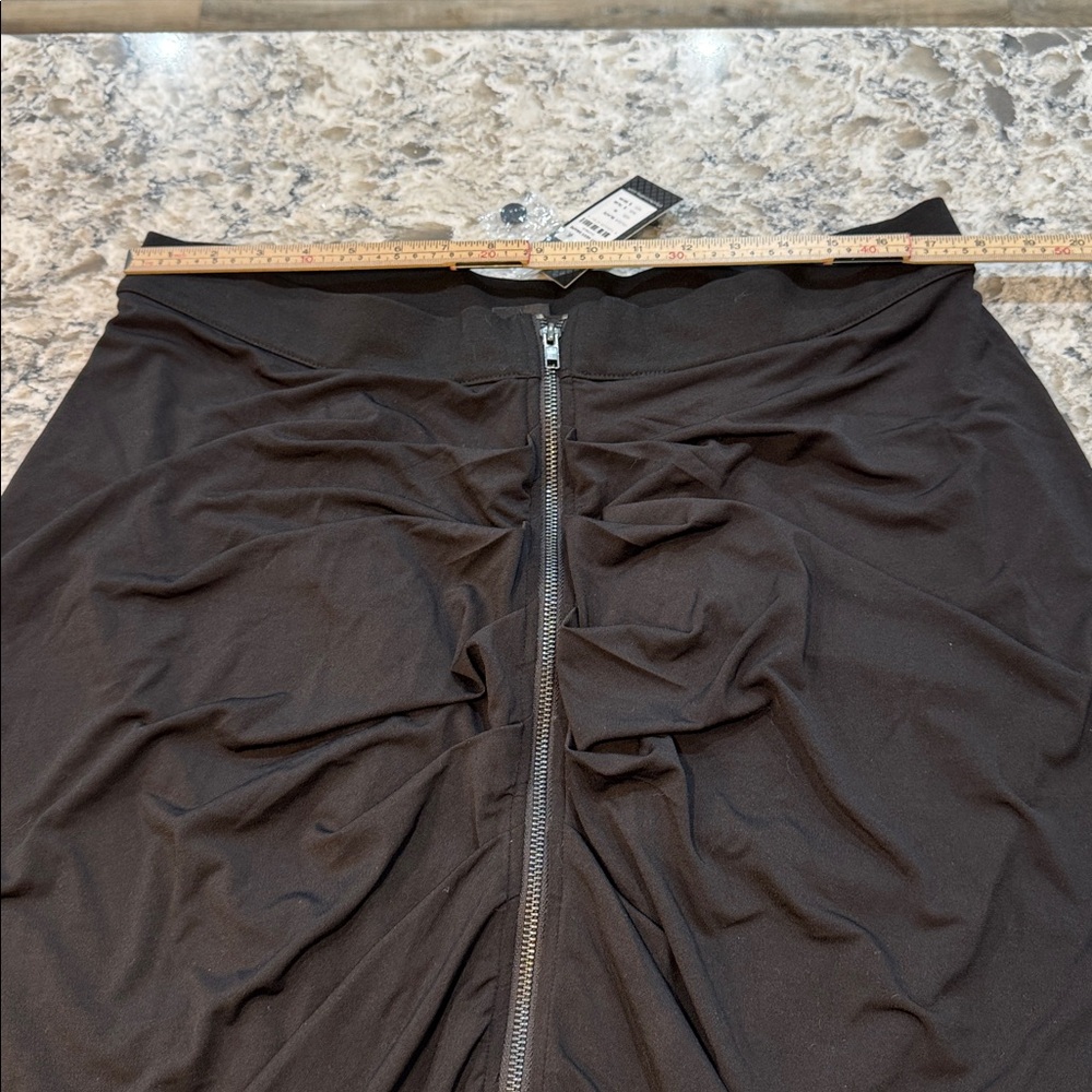 City Chic | Ruched Zip Up Draped Skirt in Black Size M Medium 18 - Picture 6 of 15